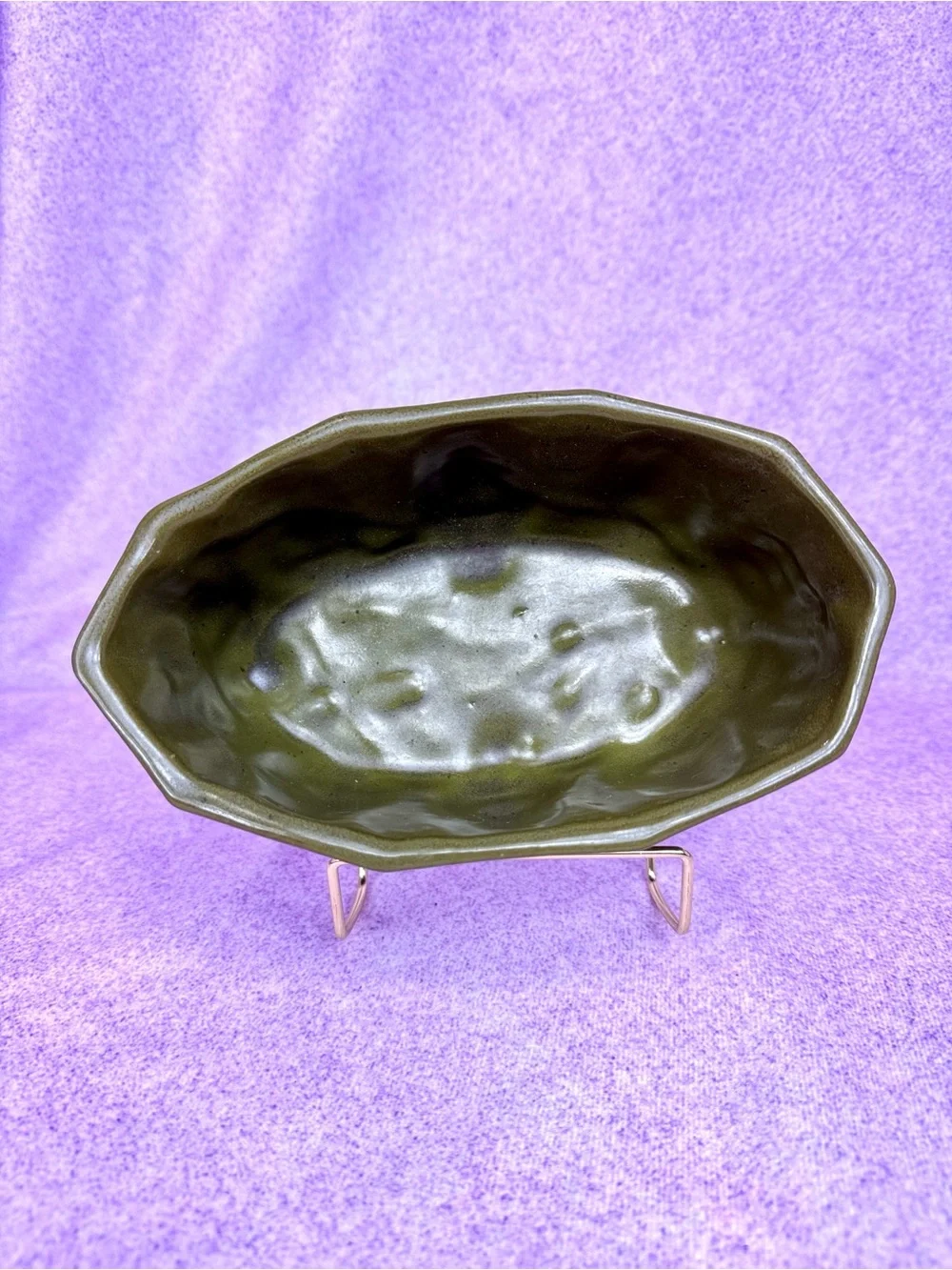 Unbranded Olive Green Decorative Ceramic Bowl